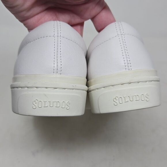 SOLUDOS Ibizia White Leather Slip-On Sneakers Size 8.5 NWOT - Picture 7 of 10